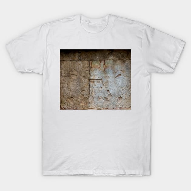 Mayan Stone Sculpture from Chichen Itza T-Shirt by StevenElliot